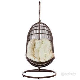 Poltrona sospesa in rattan sintetico PARMA marrone