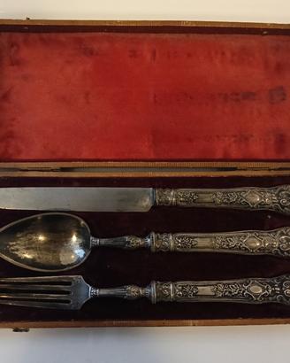 antico trittico posate in argento francese