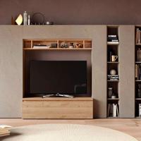 Parete attrezzata 305x40x186 h cm, Argilla e Cadiz