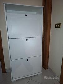 Scarpiera IKEA BRUSALI a 3 scomparti bianca