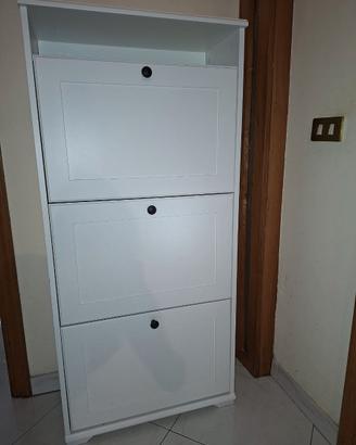 Scarpiera IKEA BRUSALI a 3 scomparti bianca