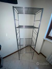 Scaffale in ferro cromato 4 ripiani