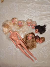 Lotto teste Barbie e Ken