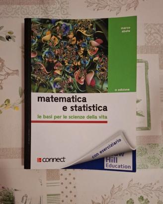 Matematica e statistica, libro universitario.
