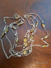 collana credo acciaio e pietre mt. 2.20