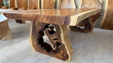 Tavolo artigianale legno massello di acacia