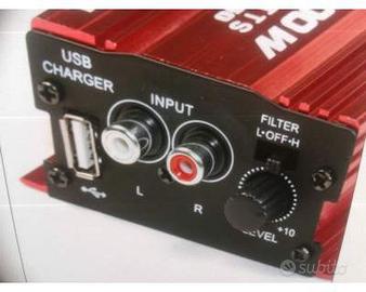 Amplificatore hi-fi stereo 50 watt per moto auto