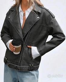 Giacca biker finta pelle