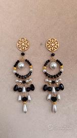 orecchini chandelier artigianali perle