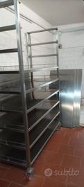 Carrello acciaio inox 9 ripiani