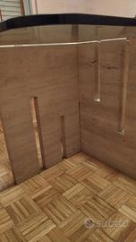 Tavolo in cristallo e marmo