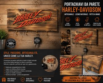Portachiavi da Parete Harley Davidson in Legno Art