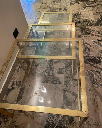 trittico in ottone e vetro