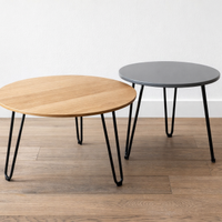 Set 2 tavolini  – rovere-nero e grigio-nero