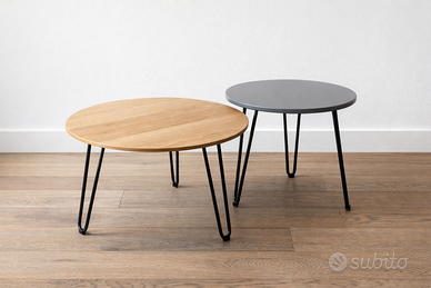 Set 2 tavolini  – rovere-nero e grigio-nero