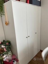 Guardaroba tre ante bianco 117x55x176 cm