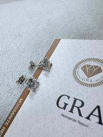 Orecchini Argento 925 e Moissanite 1ct