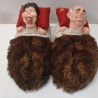 pantofole satiriche vintage  Gorbaciov  e Raisa  