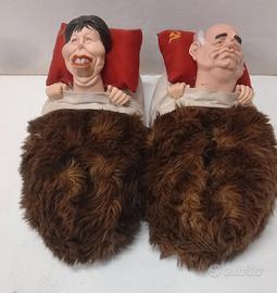 pantofole satiriche vintage  Gorbaciov  e Raisa  