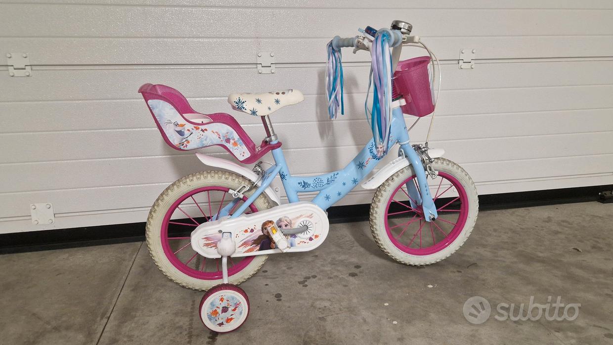 Bicicletta Frozen 14'' Per Bambina - Blu E Bianco Con Accessori - Foto 9