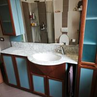 Mobile bagno marmo Carrara - 198 cm con specchiera