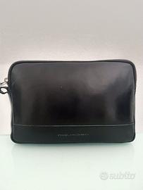 pochette piquadro pelle blu