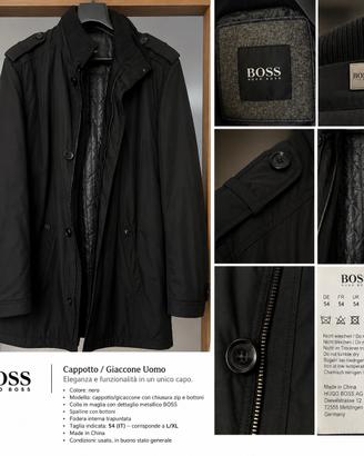 BOSS HUGO BOSS – Giaccone uomo nero – Taglia 54