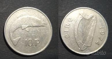 IRLANDA 10 Pence 1974 Sterlina Irlandese pre Euro