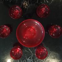 Vintage Servizio Vetro di Murano Rosso Rubino