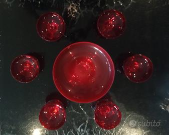Vintage Servizio Vetro di Murano Rosso Rubino