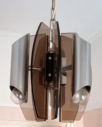 Lampadario  in vetro/acciaio