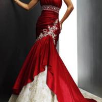 vestito da sposa Rosso e bianco 
