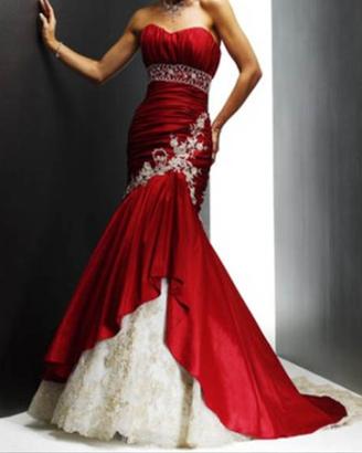 vestito da sposa Rosso e bianco 