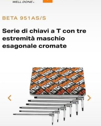 Serie Chiavi a T Maschio Esagonale Beta 951AS/S