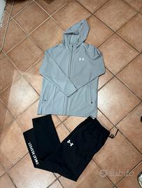 Tuta completa da uomo Under Armour nera e grigia