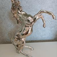 cavallo rampante in argento laminato