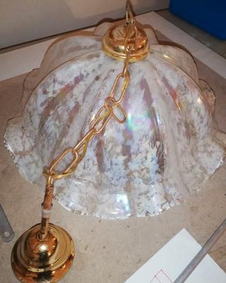 Lampadario in vetro singolo punto luce soffitto