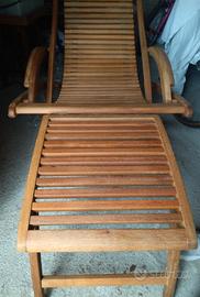 sedia sdraio giardino,in legno 