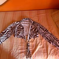 Top zebrato manica lunga taglia xs elegante