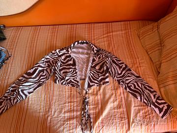 Top zebrato manica lunga taglia xs elegante