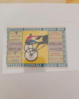 biglietto lotteria nazionale di Agnano 1960
