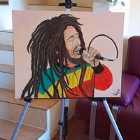 Dipinto Bob Marley Olio Su Tela