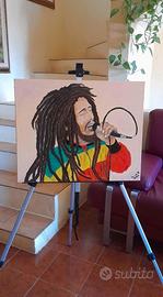 Dipinto Bob Marley Olio Su Tela