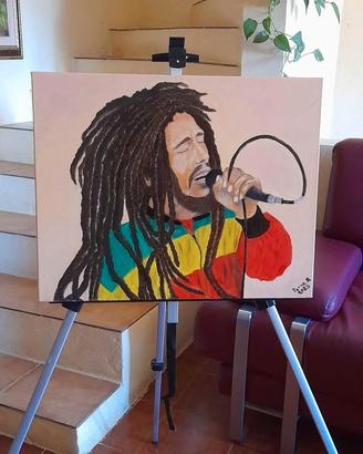 Dipinto Bob Marley Olio Su Tela