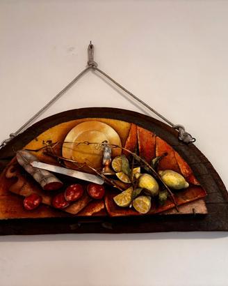 composizione su legno in altorilievo 