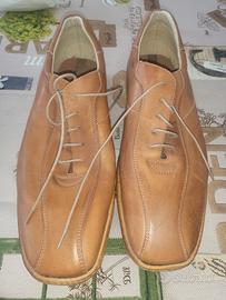 Scarpe Stringate uomo Pelle Cuoio  Cognac