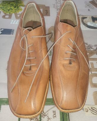 Scarpe Stringate uomo Pelle Cuoio  Cognac