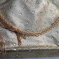 Pochette gioiello color Oro con strass nuova 27x20