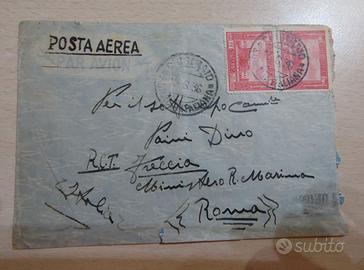 Busta Aerea 1936 SOMALIA per ROMA - Mittente di CR