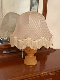 Lampada da tavolo vintage in alabastro/onice con p